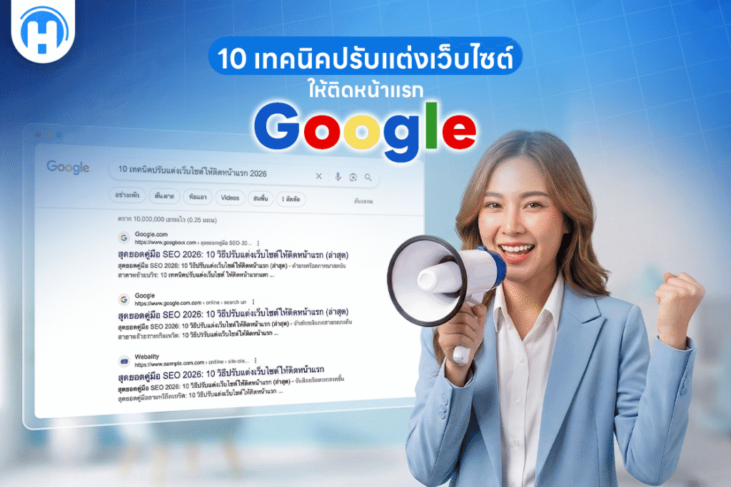 10 เทคนิคปรับแต่งเว็บไซต์ให้ติดหน้าแรก Google